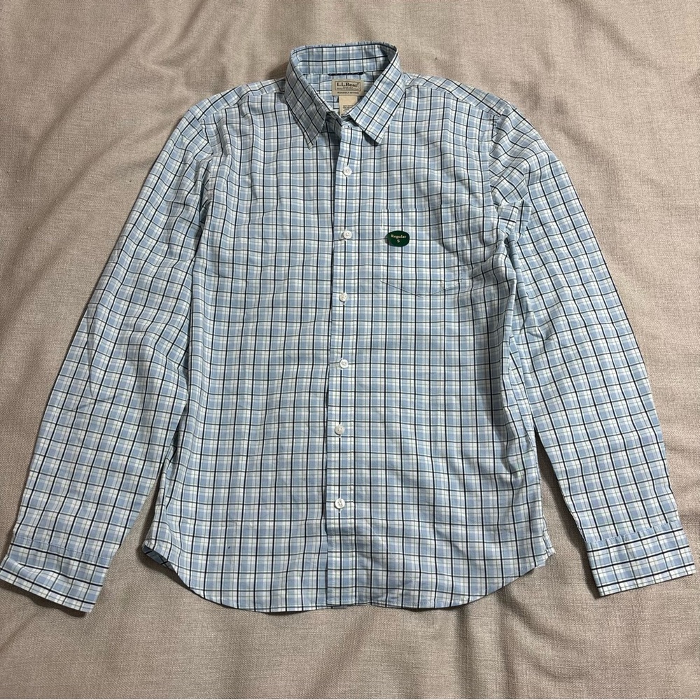 L.L. Bean performance stretch comfort Plaid Cotton Button-Down Shirt
